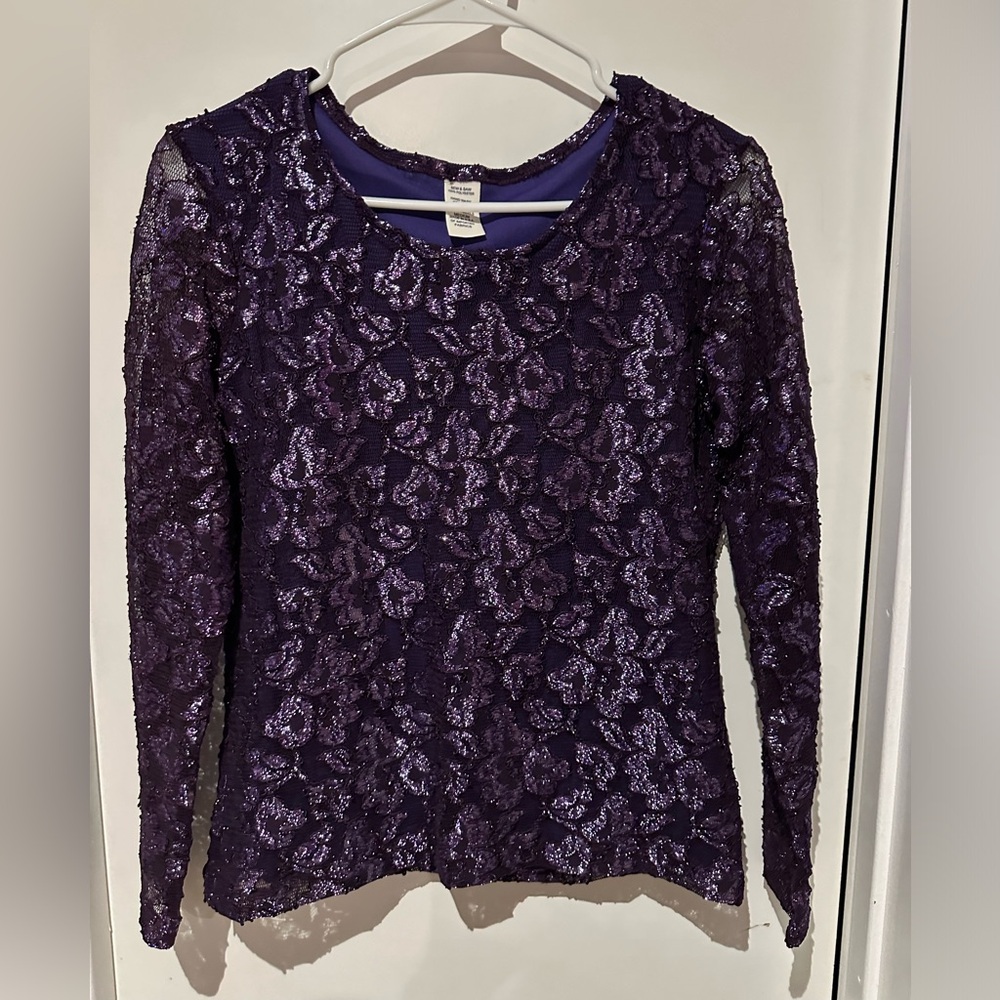Purple lace top Size Medium